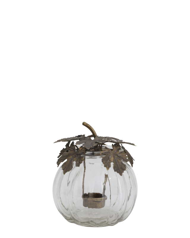 Rene Houtman Windlicht Pompoen Antique Brass – Ø14,5 × H17,5 cm