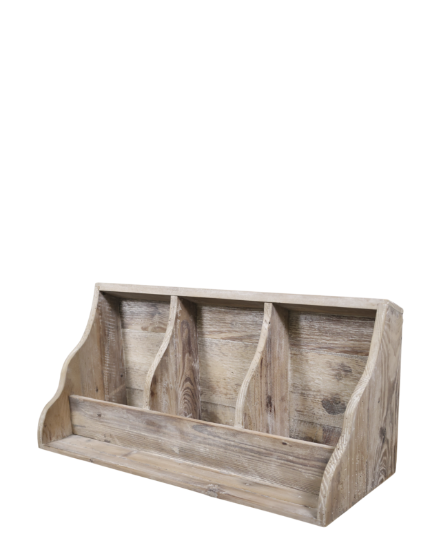Rene Houtman Wandrek met 3 Vakken Naturel – L76 × B30 × H37 cm