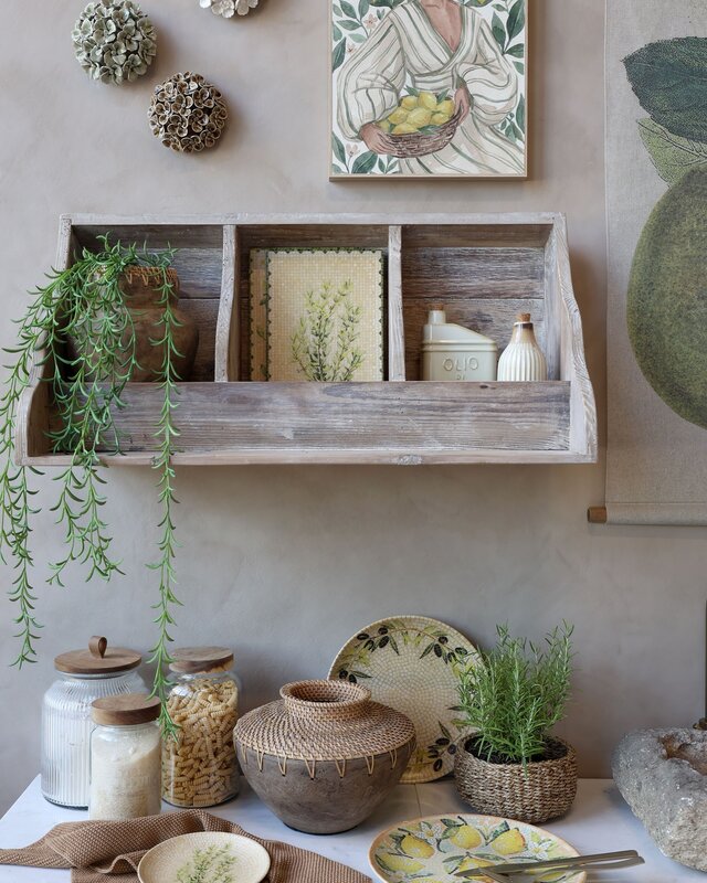 Rene Houtman Wandrek met 3 Vakken Naturel – L76 × B30 × H37 cm
