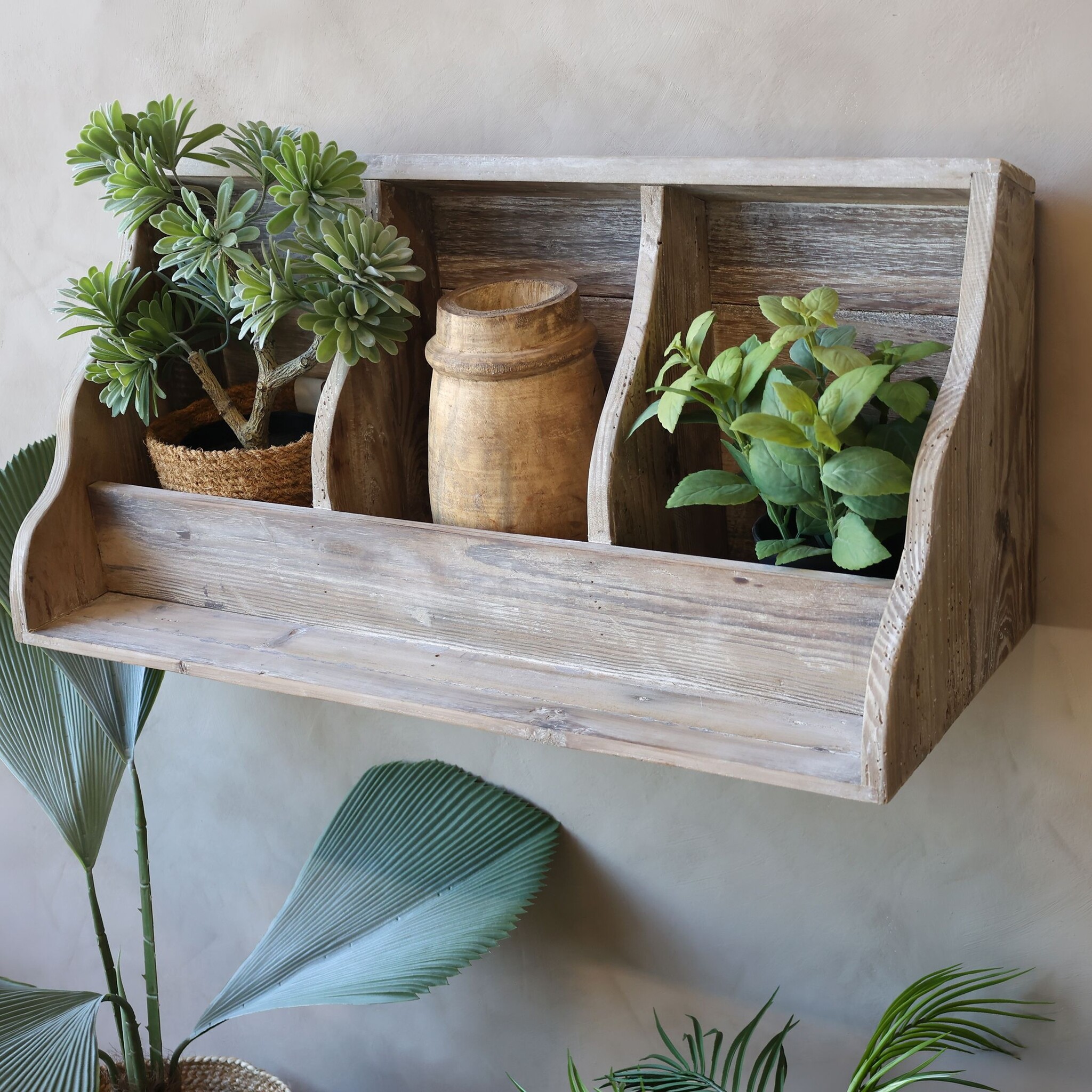 Rene Houtman Wandrek met 3 Vakken Naturel – L76 × B30 × H37 cm