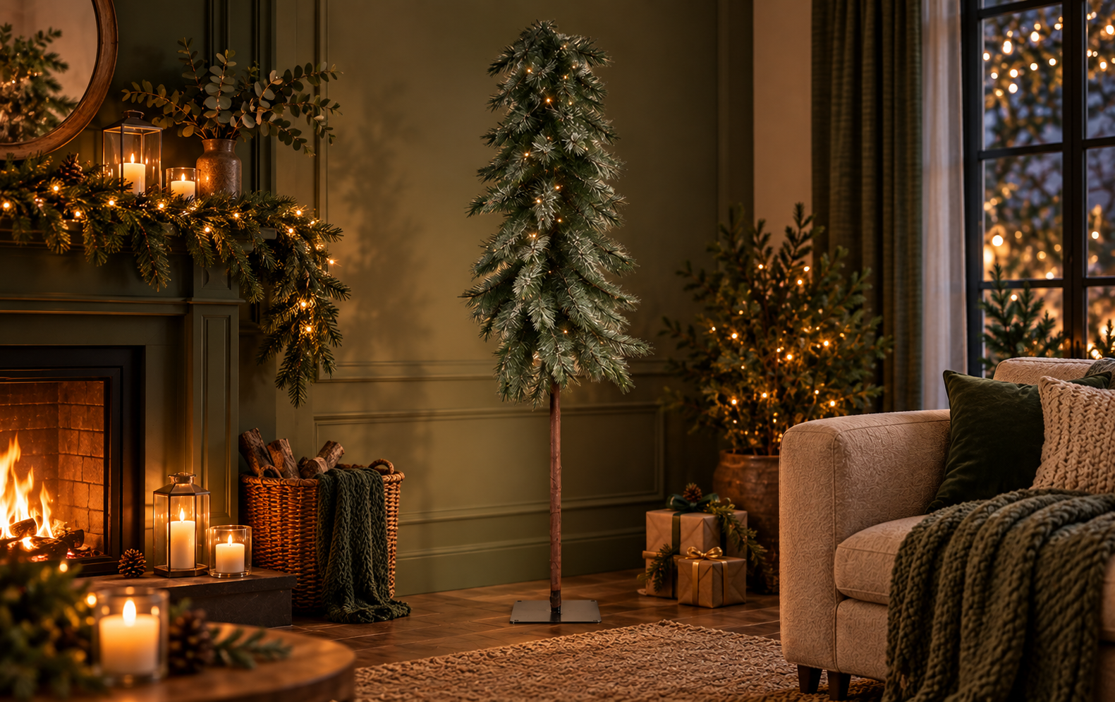 Rene Houtman LED Kerstboom Op Stam XXL | Groen/Sneeuw | 210 cm