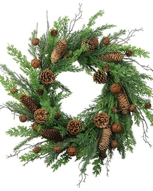 Rene Houtman Krans Dennenappel Juniperus Bell | Groen | D60 cm