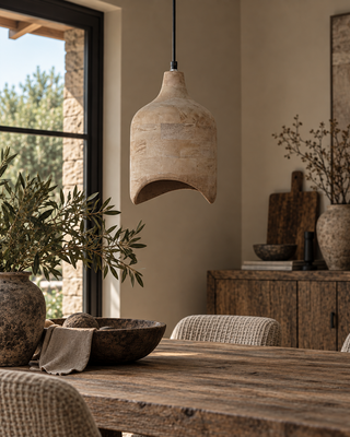 Rene Houtman Hanglamp Hout Naturel – Ø19 × H30 cm