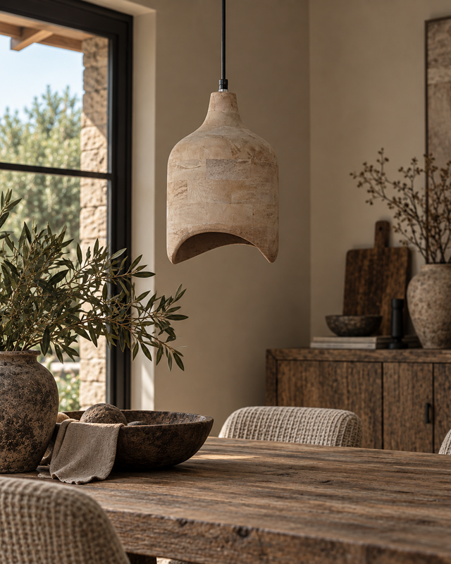 Rene Houtman Hanglamp Hout Naturel – Ø19 × H30 cm