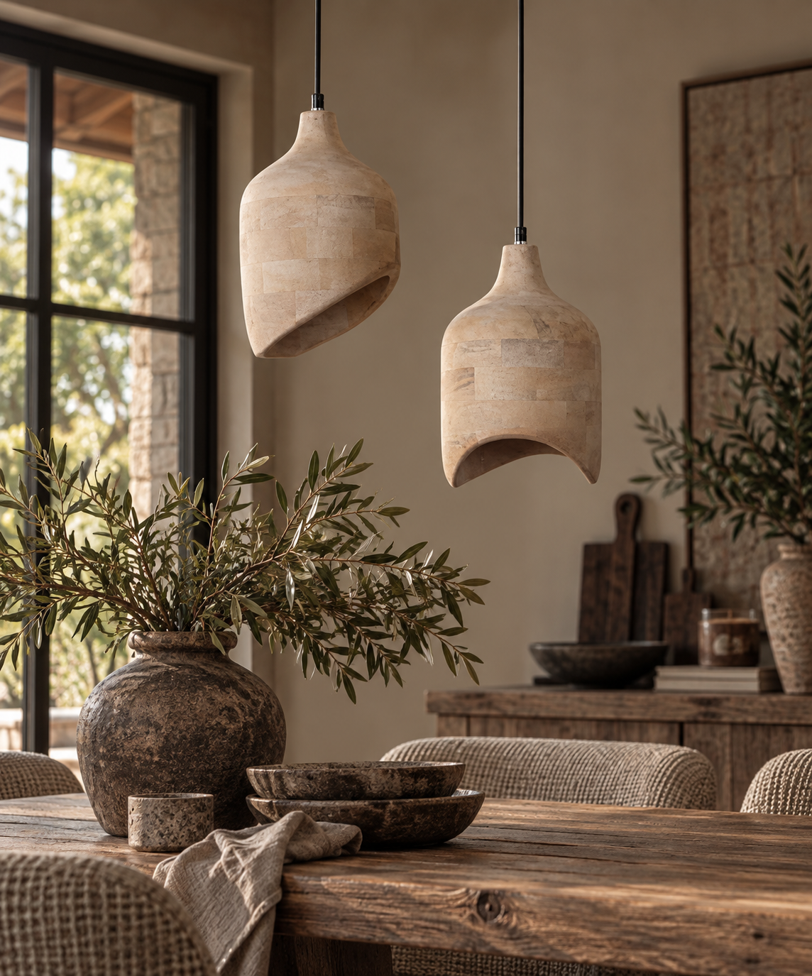 Rene Houtman Hanglamp Hout Naturel – Ø19 × H30 cm