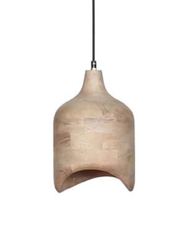 Rene Houtman Hanglamp Hout Naturel – Ø19 × H30 cm