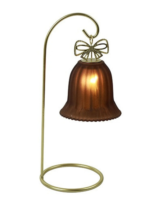 Rene Houtman LED Standaard Met Kerstbel | Bruin | H26,5 cm