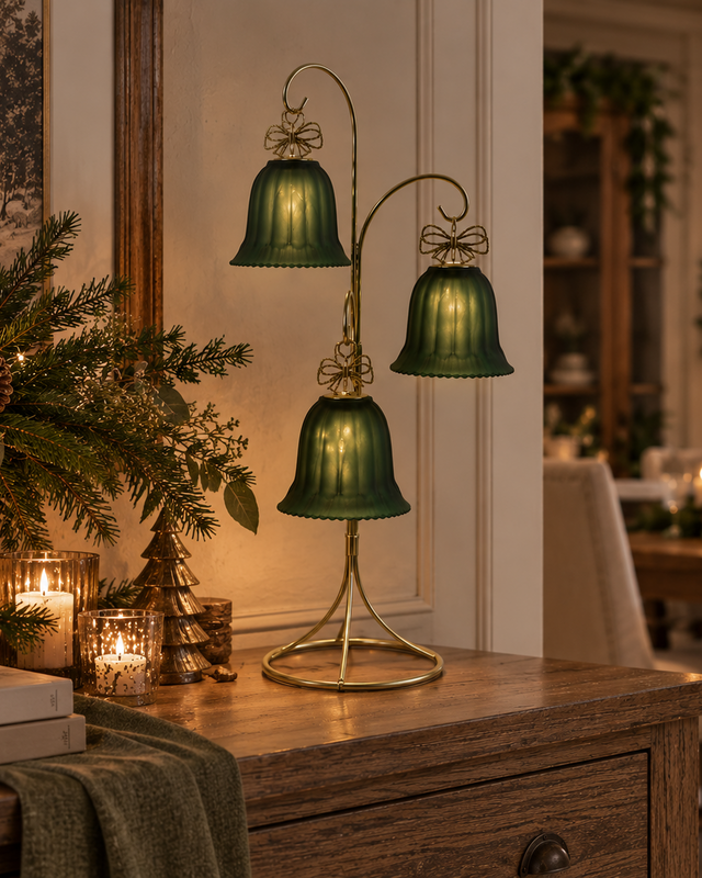 Rene Houtman LED Standaard Met Kerstbellen | Groen | H41,5 cm