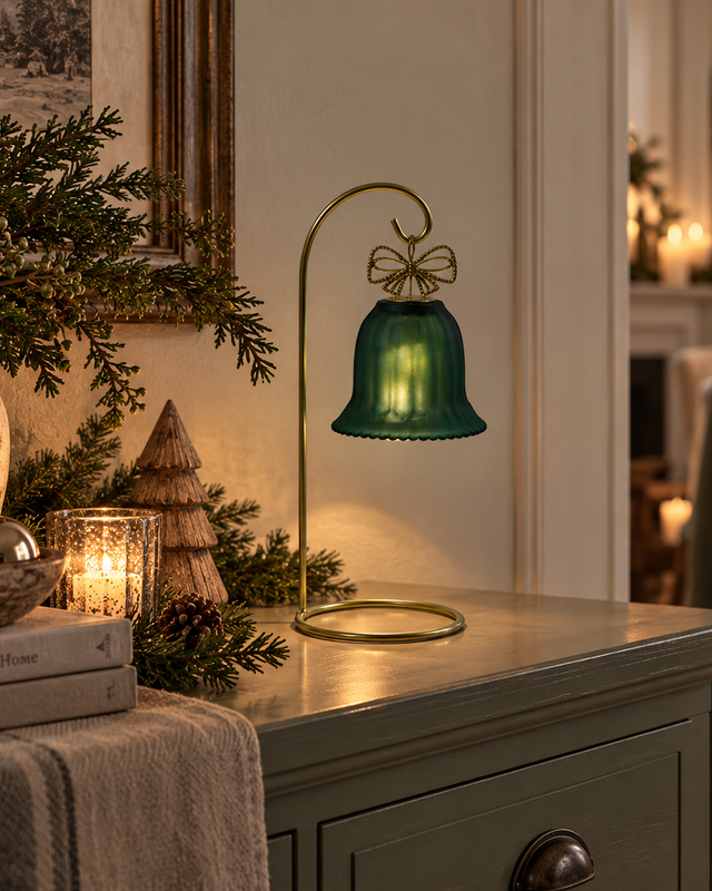 Rene Houtman LED Standaard Met Kerstbel | Groen | H26,5 cm
