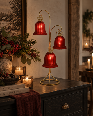 Rene Houtman LED Standaard Met Kerstbellen | Rood | H41,5 cm