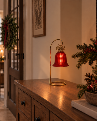 Rene Houtman LED Standaard Met Kerstbel | Rood | H26,5 cm