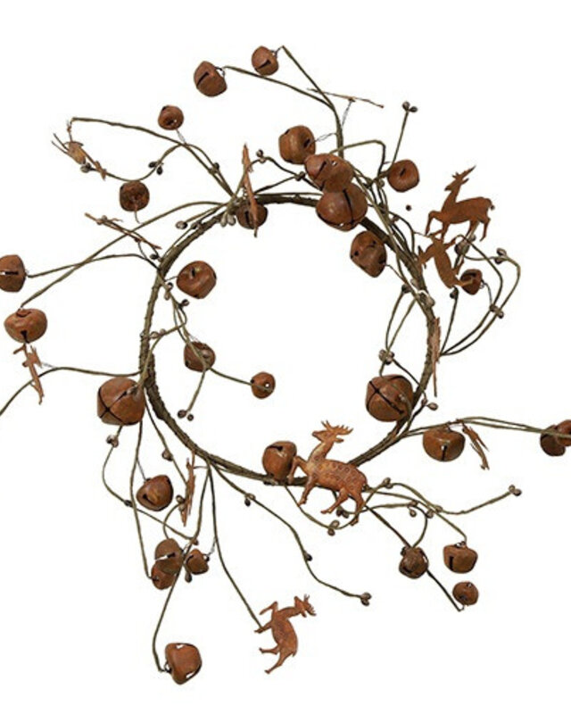 Rene Houtman Krans Jort Met Belletjes | Roest | Groot | D46 cm