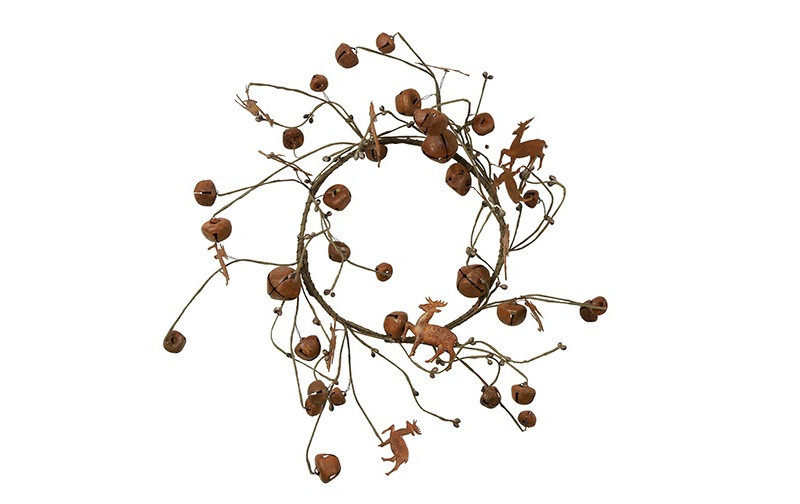Rene Houtman Krans Jort Met Belletjes | Roest | Groot | D46 cm