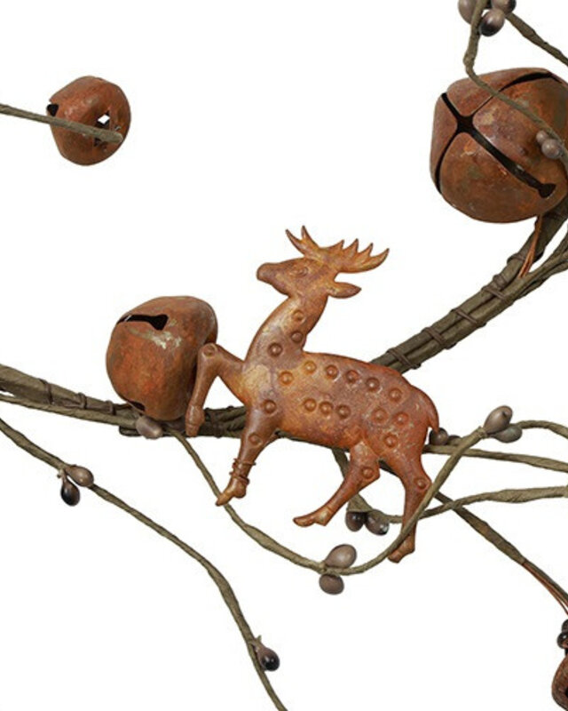 Rene Houtman Krans Jort Met Belletjes | Roest | Groot | D46 cm