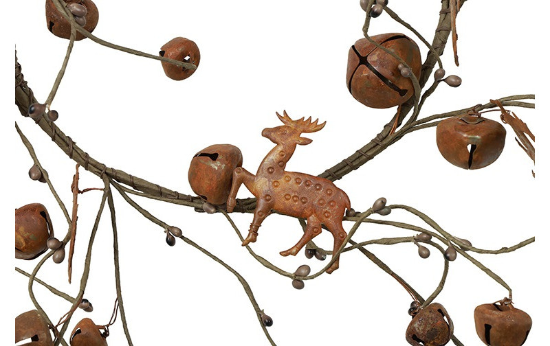 Rene Houtman Krans Jort Met Belletjes | Roest | Groot | D46 cm
