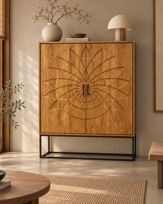 Rene Houtman Dallie Kast 2-Deurs naturel - H180 x B140 x D40 Cm