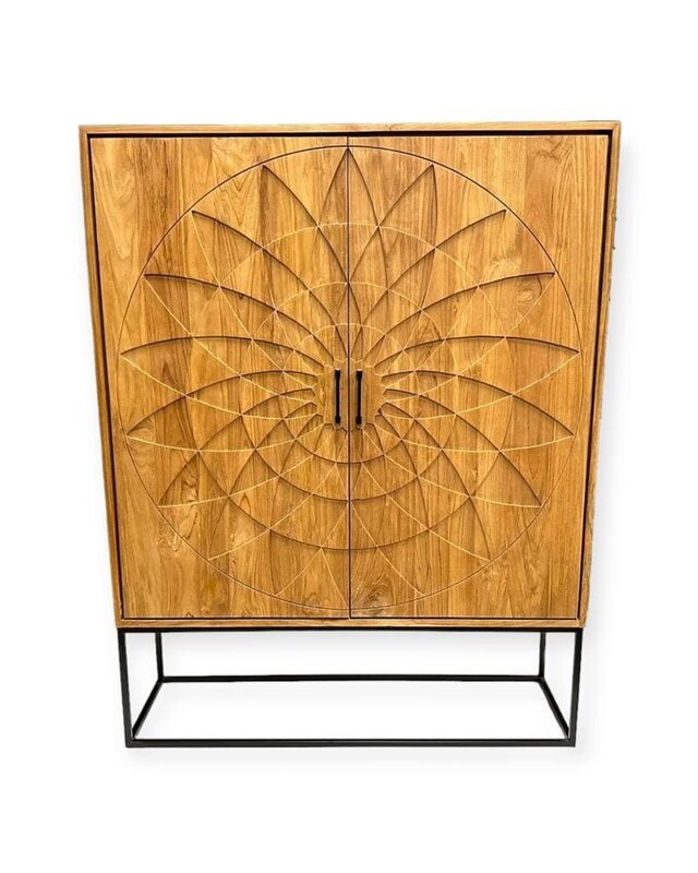 Rene Houtman Dallie Kast 2-Deurs naturel - H180 x B140 x D40 Cm