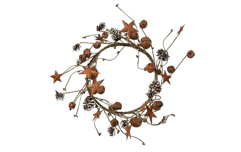 Rene Houtman Krans Jort Met Belletjes & Sterren | Roest | D46 cm