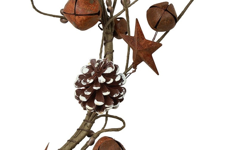 Rene Houtman Krans Jort Met Belletjes & Sterren | Roest | D46 cm