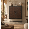 Dallie Kast 2-Deurs Bruin/Zwart -  H180 x B140 x D40 Cm