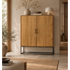 Dallie Kast 2-Deurs naturel -  H180 x B140 x D40 Cm