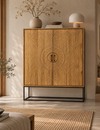 Rene Houtman Dallie Kast 2-Deurs naturel -  H180 x B140 x D40 Cm