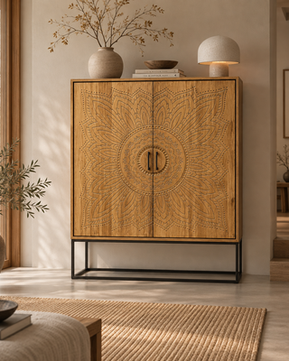 Rene Houtman Dallie Kast 2-Deurs naturel - H180 x B140 x D40 Cm