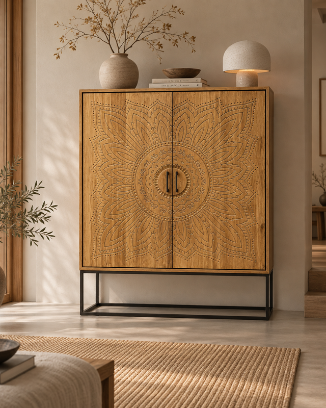 Rene Houtman Dallie Kast 2-Deurs naturel - H180 x B140 x D40 Cm