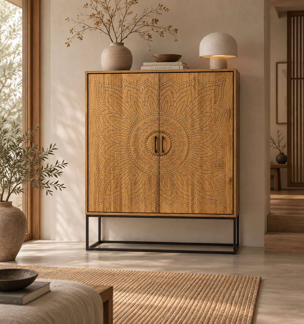 Rene Houtman Dallie Kast 2-Deurs naturel - H180 x B140 x D40 Cm