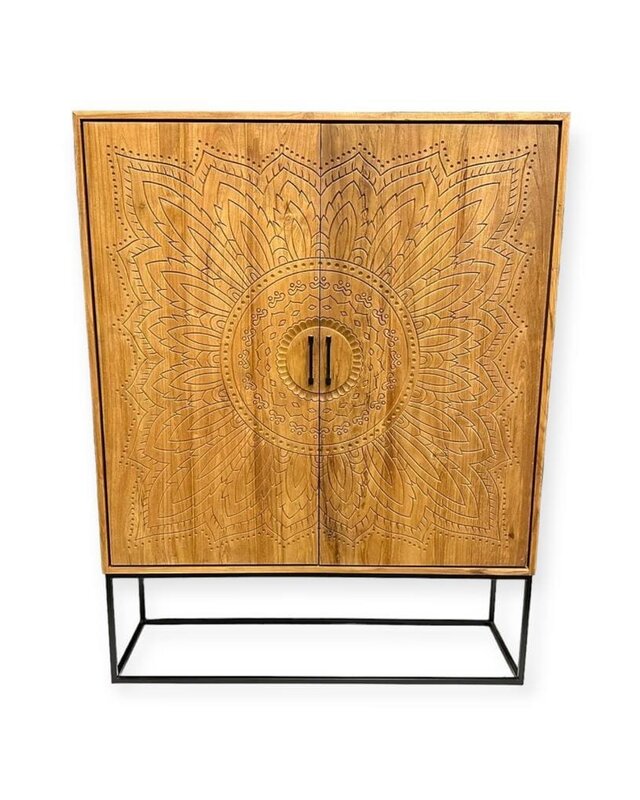 Rene Houtman Dallie Kast 2-Deurs naturel - H180 x B140 x D40 Cm