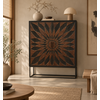 Dallie Kast 2-Deurs Bruin/Zwart -  H180 x B140 x D40 Cm