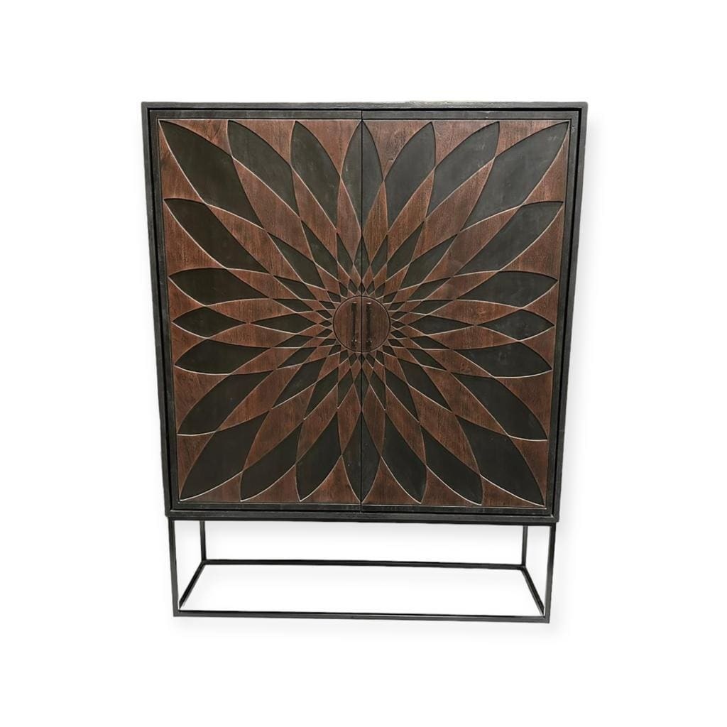 Rene Houtman Dallie Kast 2-Deurs Bruin/Zwart -  H180 x B140 x D40 Cm