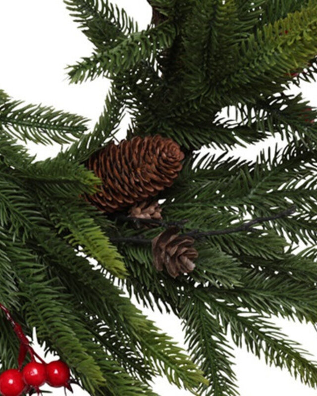 Rene Houtman Krans Met Rode Bessen | Groen | Kerst | D61 cm