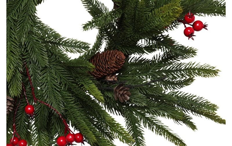 Rene Houtman Krans Met Rode Bessen | Groen | Kerst | D61 cm