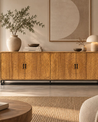 Rene Houtman Dallie Natural Dressoir 4-Deurs – H80 x B220 x D40 cm