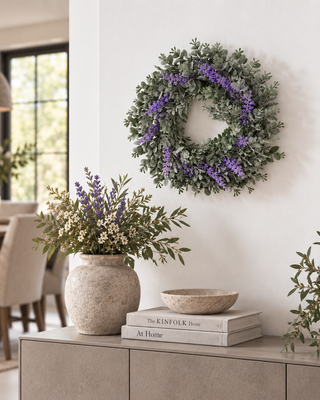 Rene Houtman Krans Met Lavendel M | Paars | D30 cm