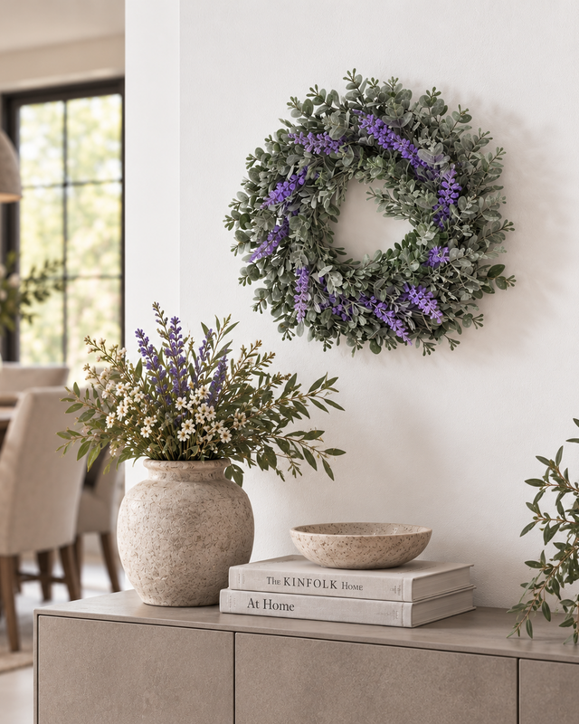 Rene Houtman Krans Met Lavendel M | Paars | D30 cm