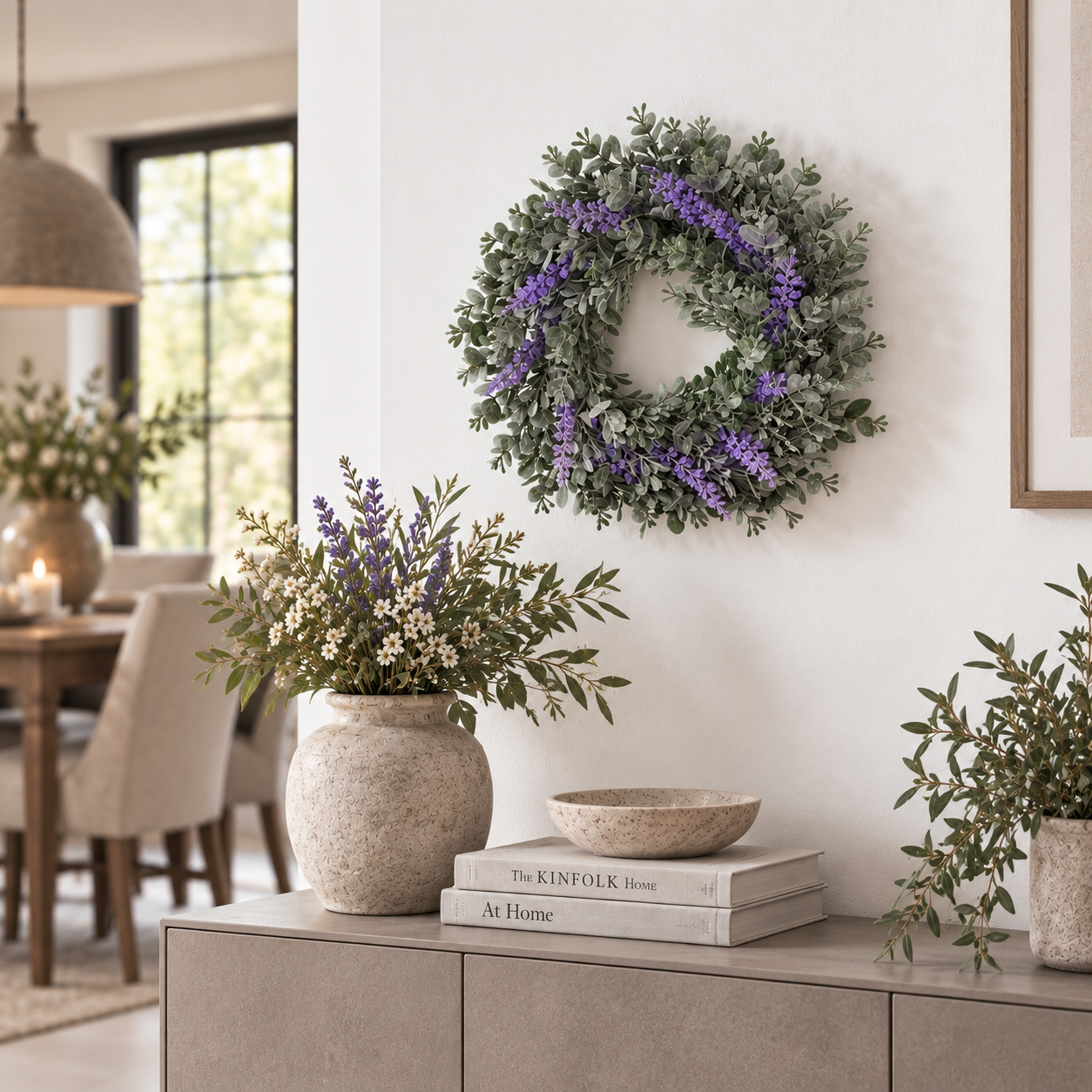 Rene Houtman Krans Met Lavendel M | Paars | D30 cm