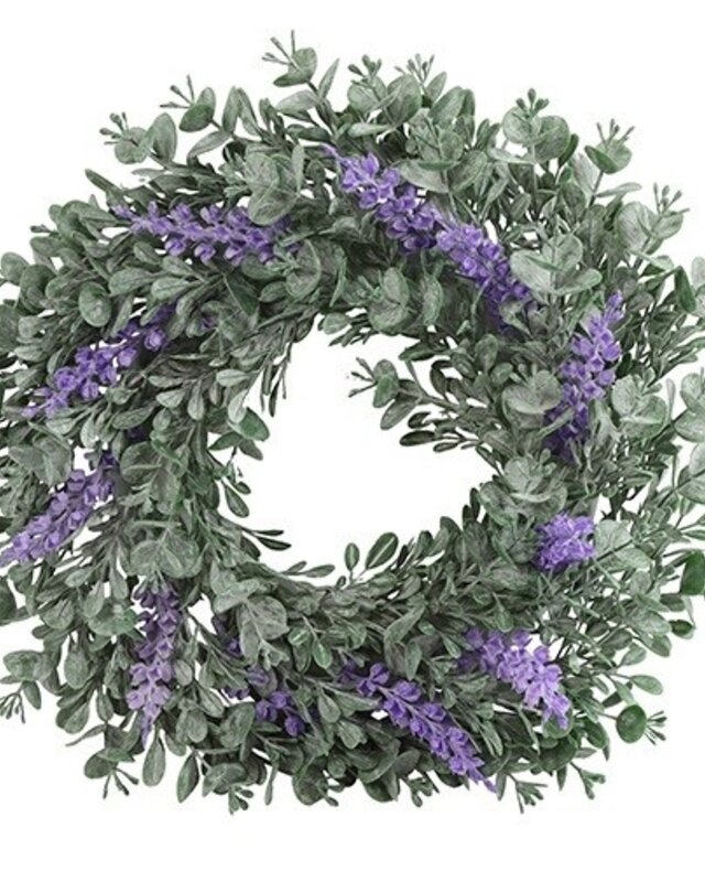 Rene Houtman Krans Met Lavendel M | Paars | D30 cm