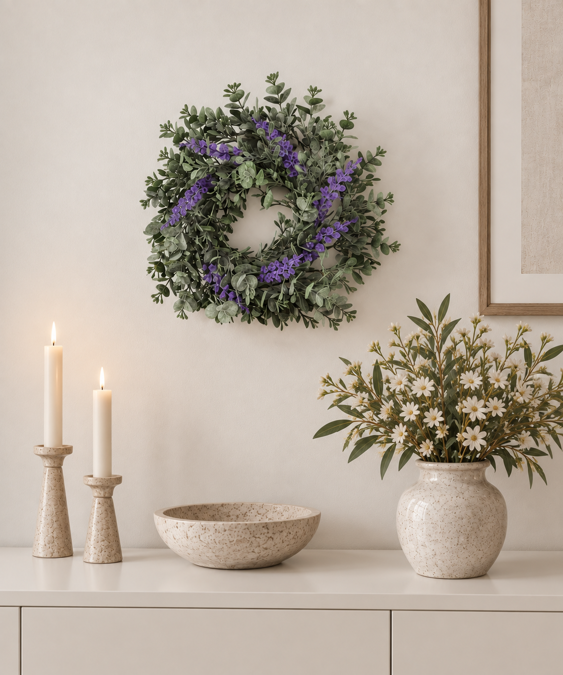 Rene Houtman Krans Met Lavendel S | Paars | D25 cm