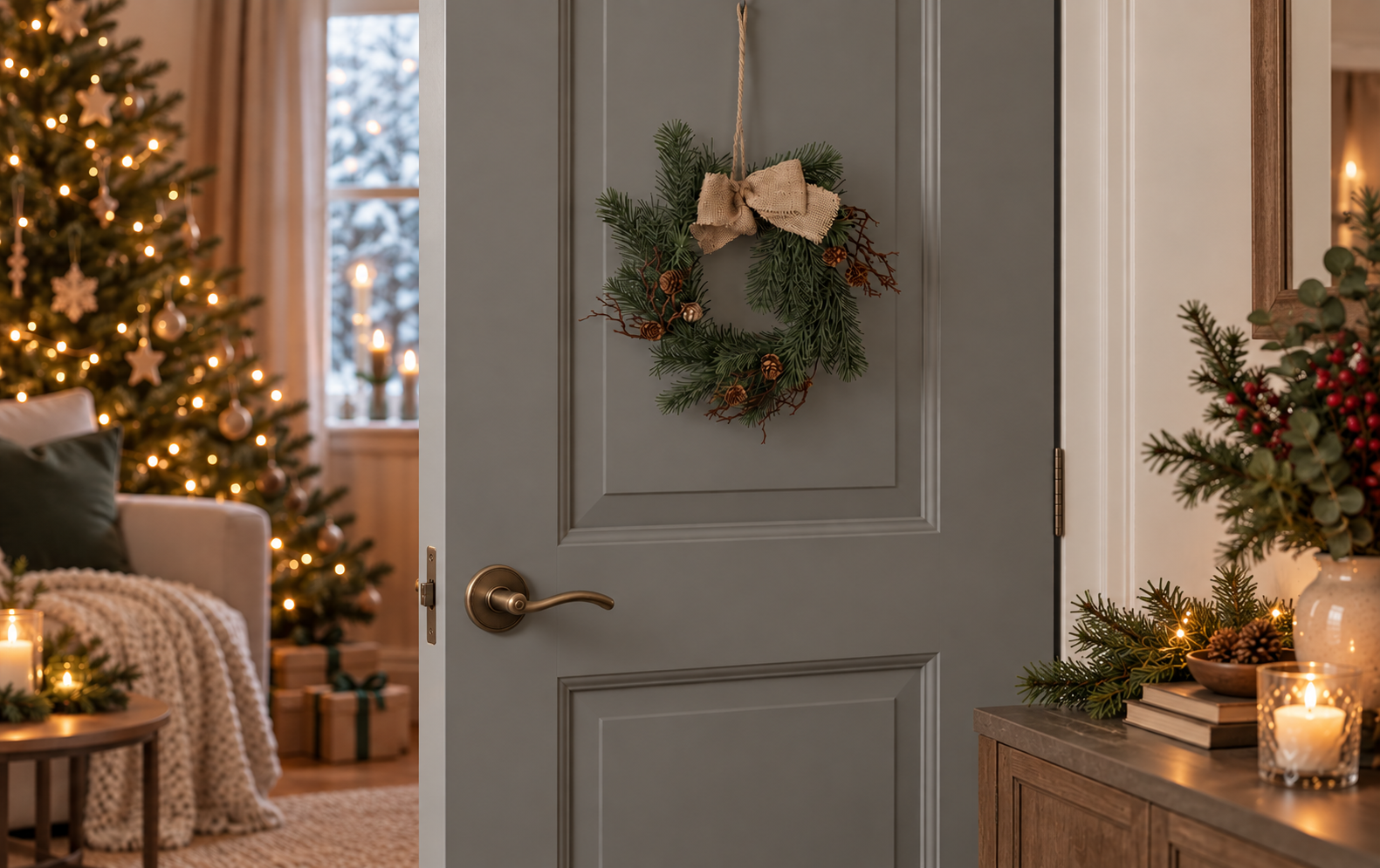Rene Houtman Krans Picea Met Strik 2 | Groen | D35 cm
