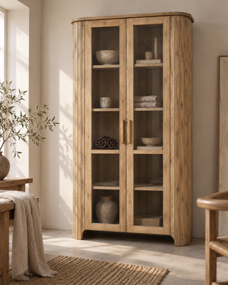 Rene Houtman Nela Vitrinekast 2-Deurs – H210 x B110 x D45 cm