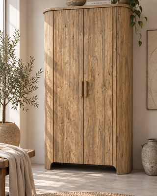 Rene Houtman Nela Kast 2-Deurs – Naturel – H210 x B110 x D45 cm