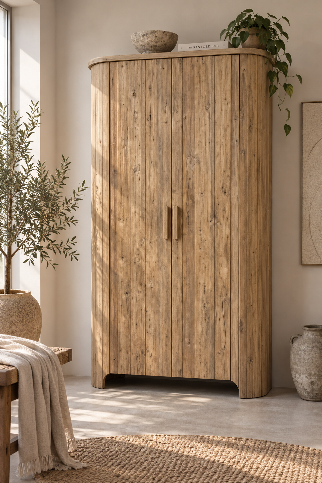 Rene Houtman Nela Kast 2-Deurs – Naturel – H210 x B110 x D45 cm