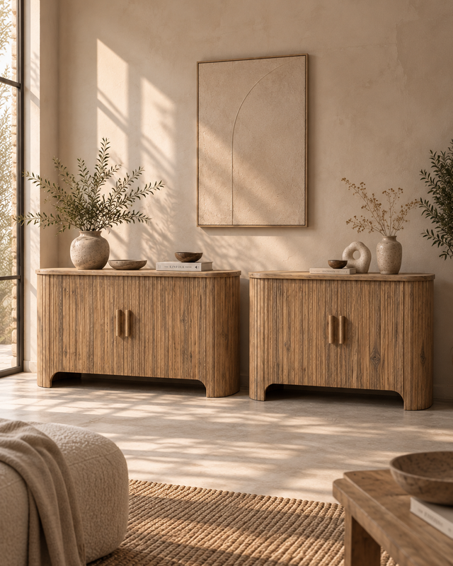 Rene Houtman Nela Dressoir 2-Deurs – Naturel – Verkrijgbaar in 2 maten