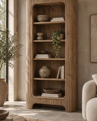Rene Houtman Nela Boekenkast – Naturel – H220 x B120 x D40 cm