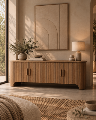Rene Houtman Nela Dressoir 4-Deurs – Naturel – Verkrijgbaar in 2 maten