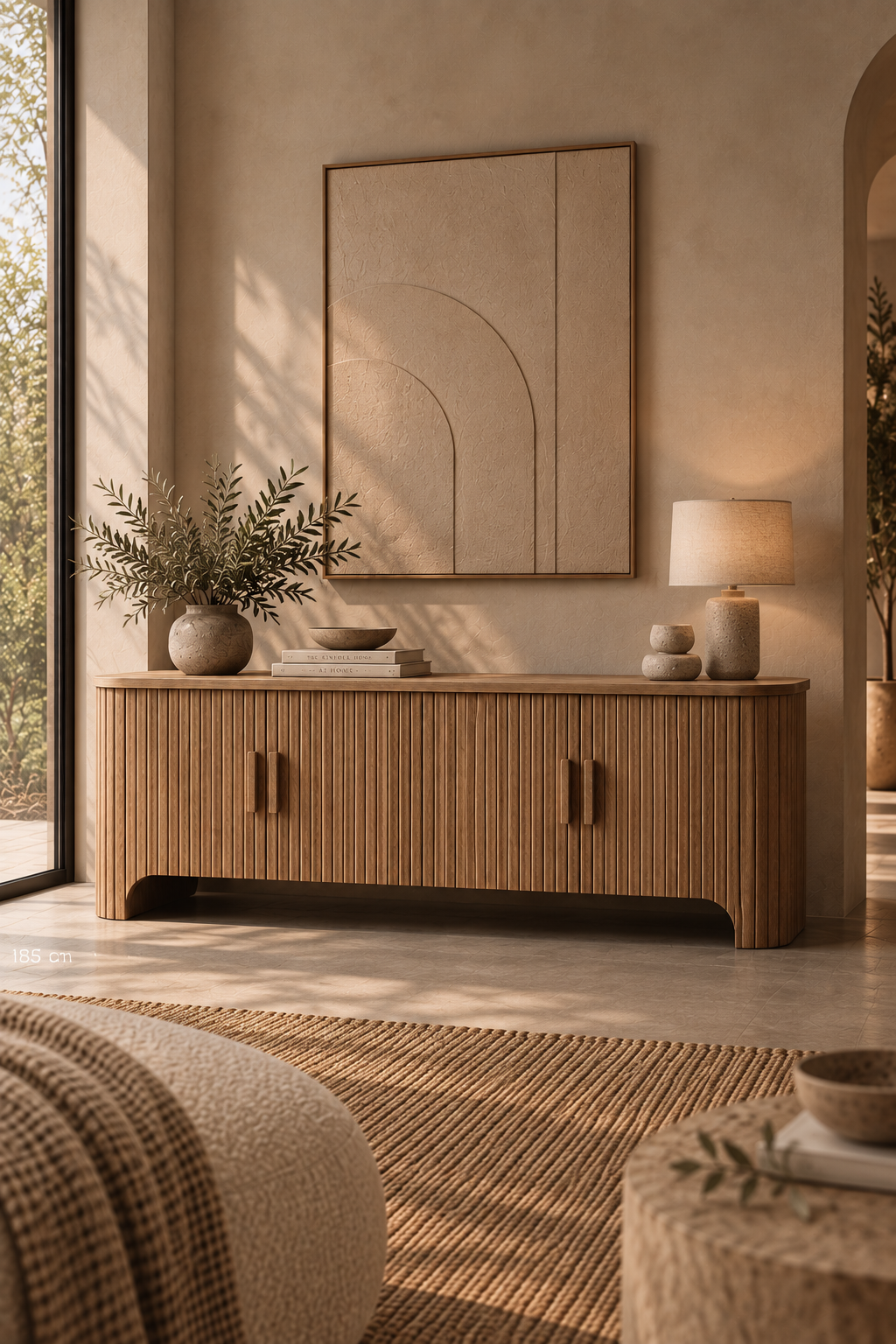 Rene Houtman Nela Dressoir 4-Deurs – Naturel – Verkrijgbaar in 2 maten