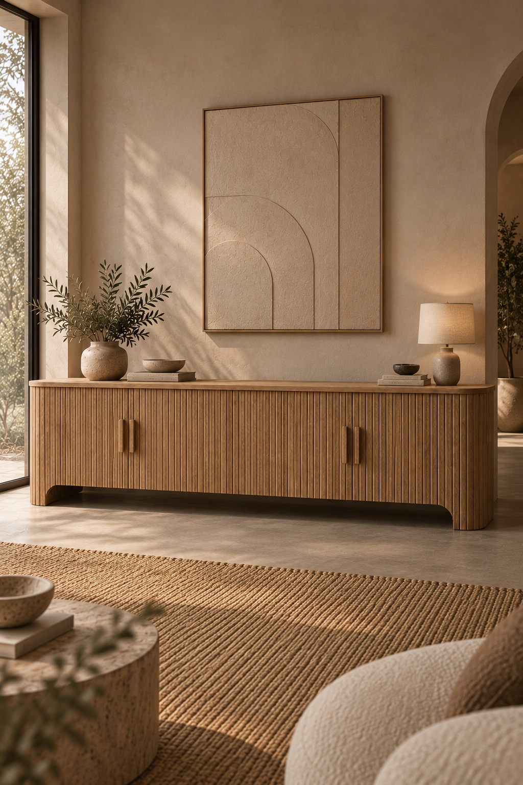 Rene Houtman Nela Dressoir 4-Deurs – Naturel – Verkrijgbaar in 2 maten