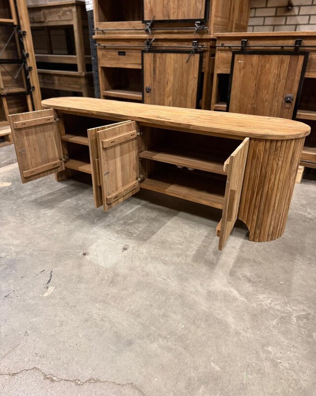 Rene Houtman Nela Dressoir 4-Deurs – Naturel – Verkrijgbaar in 2 maten